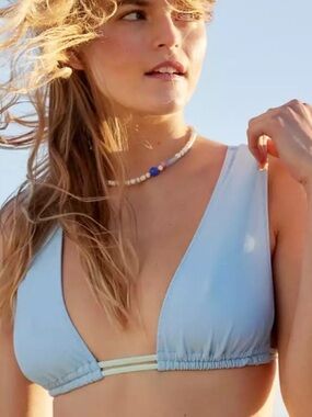 aerie Light Blue Triangle Bikini Top